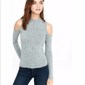 Express One Eleven Cold-shoulder ribbed top
